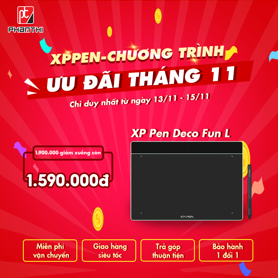 XP Pen Deco Fun L - Chương trình khuyến mãi tháng 11